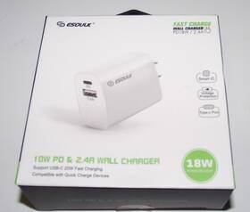 Esoulk 712836439816 18w Pd And 2.4a Usb Wall Adapter/charger White
