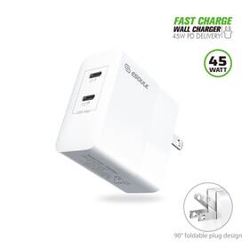 Ek-2002bk Esoulk Fast 45w Wall Charger Usb-c Compact Travel Charge Block For Laptop Tablet Iphone