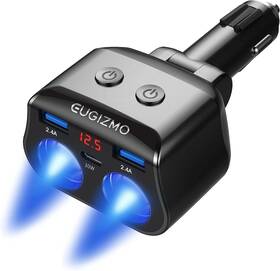 Hc69pd Eugizmo Dual Car Charger Adapter 200w Double Cigarette Lighter Outlet
