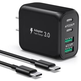 Jx-pd501 Eversame Usb Charger Block 40w 4 Port Dual Qc Pd3.0 Fast Charging C