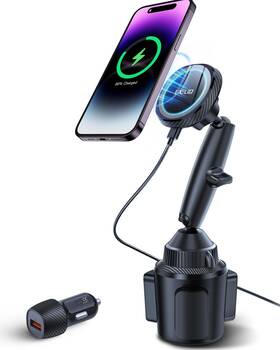 Wh05-y1b-ex Exeliq Cup Holder Charger Mount For Magsafe Wireless Magnetic Car Wit