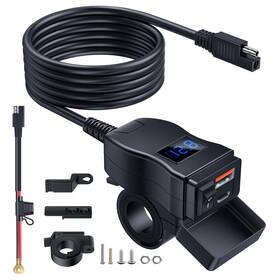 Yc-a83 Extractme Motorcycle Usb Charger Dual Type C Pd And Quick Charge 3.0 Phone Ch