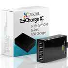 Ezisoul Ezicharge Ic 5 Port 50w 10a Universal Usb Travel Charger Black 784672407113