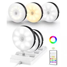 Ezvalo 726084178656 3.35 Inch 6-pack Battery Operated Wireless Usb Charging Black Integrated Led Link