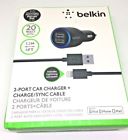 F8j090bt04-blk Belkin Dual Car Charger With Lightning To Usb Cable Amp