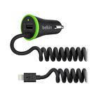 F8j154bt04-blkp Belkin Car Charger Dual Attached Lightning Cable For 745883668229
