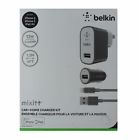 F8j175dq04-gry Belkin Mixit Car And Home Charger Kit With 745883711178