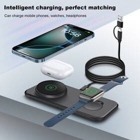 B73609001 Fdgao 15w 2in1 Fast Wireless Charger Dual Mat Pad For Apple Watch Ultra2 Iphone 16 Pro