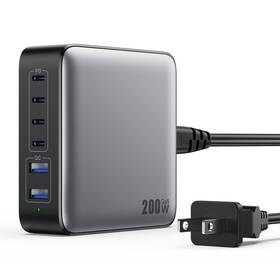 Feob Hx100p4 Usb C Charger Block 200w 2026 Upgraded Gan Iii 6 Port Fast Charging Station