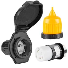 Rv060bl Ficstar 061 062 Set 30 Amp Rv Power Inlet Receptacle Plug With Indicator 125v Female Twist