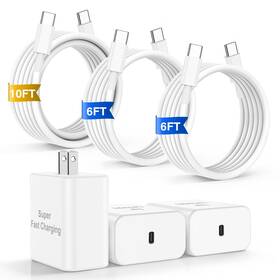 Xhd-3030 Fikeloy 45w Fast Usb-c Charger For Iphone 17/16/15 Ipad Galaxy S24 3 Cords