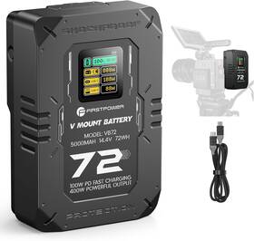 Fp-vb72 Firstpower Mini V Mount Battery 400w Output 5000mah 72wh 14.4v Lock