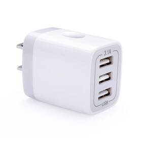 11409 Fivebox 18w/3amp Fast Charger Adapter Multiple 3-port Usb Wall Plug Block 1pc White