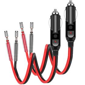 Flaprv 030391941538 Holder 2 Pack 12v Fused Cigarette Lighter Male Plug With Leads And Led Light 1
