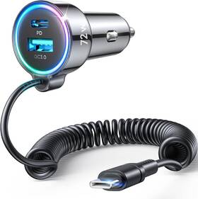 Qc3.0 Flylead 445055877895 Usb C 72w Car Charger For Iphone 16 Pro Max Plus Pd And With 5 Ft 36w Type