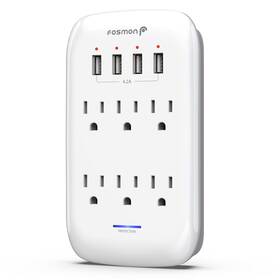 C-10778us Fosmon 6 Outlet Wall Mount Surge Protector 3-prong Suppression 1200 Jo