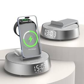 Freefish 785229899689 Alarm Clock Charging Station For Bedrooms Wireless With Dim