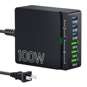 100w Gakezi 797417410149 Usb C Charger Block Charging Station 6 Port Gan Fast Brick Hub