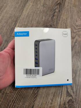 Hx100p7 Gan 8-port 200w Usb C Fast Charging Station Silver/white Adapter