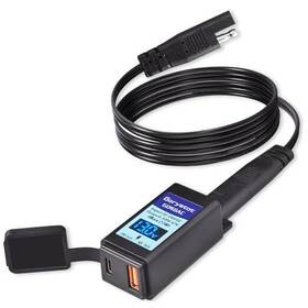 G048ac Garystat Motorcycle Usb-c Charger Sae To Usb Adapter 27w Dual Port Fast