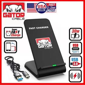 Gator Cable 686175906417 2x Wireless Phone Charger Stand Pad 30w Fast Charge For Samsung Iphone Universal