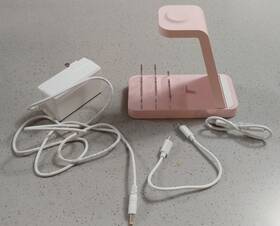 Gauoln 792933624827 Pink Wireless Charger For Iphone - 5 In 1 Charging Station