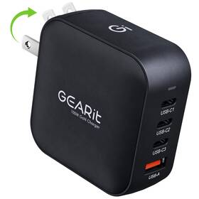 Gi-gc100w-c3a1-bk Gearit 100w Usb C Charger Block - Fast Charging 4-port Gan Wall Black