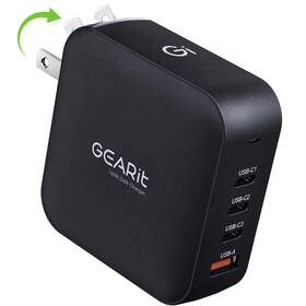 Gi-gc165w-c3a1-bk Gearit 165w Usb C Charger Block - Fast Charging 4-port Gan Wall Black