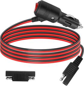 Lh-832 Gelrhonr 6.5ft Sae To Cigarette Lighter Plug With Switch 12v 24v Male