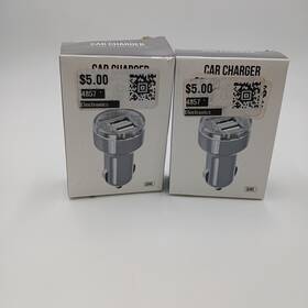 Bsi0085 Gems 2 Car Charger Dual Usb Gray 2.1a 1a Fast Charge Compact Adapter Nos Read