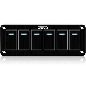 Js-gs6b-b Ggta 6 Gang Rocker Switch Panel Waterproof 12v-24v Aluminum Boat Ma