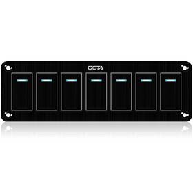 Js-gs7b-b Ggta 7 Gang Rocker Switch Panel Waterproof 12v-24v Aluminum Boat Marine Switc