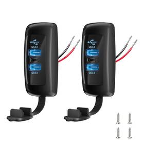 Gb-3p-k Gibbab 3 Ports 12v Rv Usb Outlet 56w 2pcs Type-c Pd3.0 Quick Charge And Dual Qc3.0 Pa