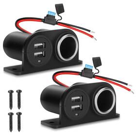 Pt01122 Gibbab 1pcs Dual Usb Outlet Cigarette Lighter Socket Splitter With Blade Fuse 12v 4