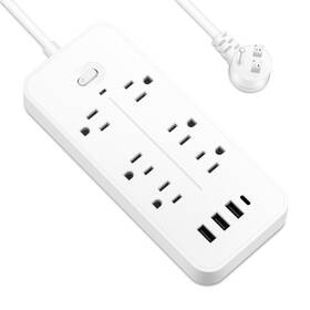Glomorafsrdt8ibgm Glomora Power Strip Surge Protector 6 Outlets With 3 Usb Ports And 1 Type C For