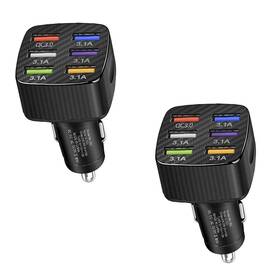 Glsowee-kmgs-50 Glsowee Car Charger Adapter 6 Usb Multi-port Fast Qc3.0 2 Pcs Black
