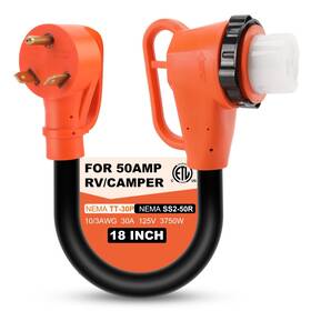 Gn017h Gociean 30 Amp To 50 Rv Adapter With Twist Lock For Extension Cord And