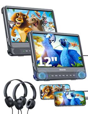 Nb1122b-a08 Gonavidio 12 Inch Dual Car Dvd Players With Hdmi Input Tv Screen Headphones Mounti