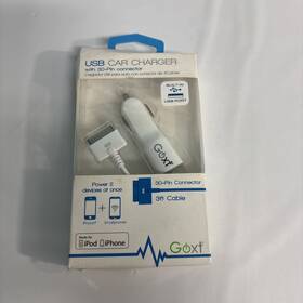 Goxt 077341133315 Usb Car Charger With 30 Pin Connector