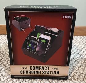 Grand Star 638688200209 Solid Wood Compact Charging Station For Multiple Electronic Items