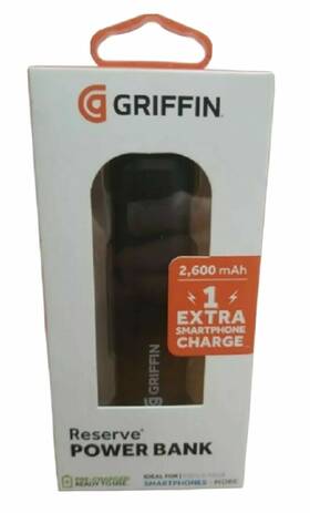 Griffin 685387443109 Reserve Power Bank 2600 Mah For Smartphone Or Smartwatch New