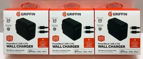 Gp-169-blk-na Griffin Power Block Usb-c Pd 12w Wall Charger With To Iphone Cable Lot Of 3