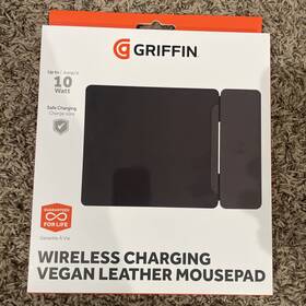 Gp-197-blk Griffin Vegan Leather Wireless Charging Mousepad