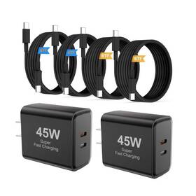 Ofs-721b Gtrxhijv Super Fast Charger Type C Charging Block 45w Dual Usb-c Black-45w