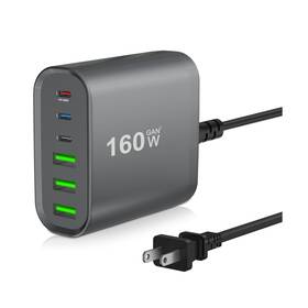 Gusishu 761426733254 Usb C Charger Block 160w Charging Station Laptop 6-port Portab