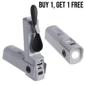 Halo 645397941149 Bogo Fanpal 2 000 Mah Mini-fan Power Banks With Led 3-in-1 Chargers