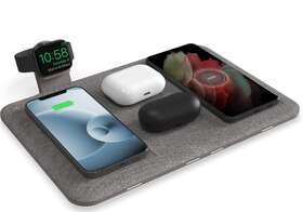 801307386 Halo Universal Wireless 4-in-1 Charging Mat Apple Watch Holder Gray Hawk