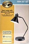 Hampton Bay 19 In. Black Task Lamp With Wireless And Usb Charging Station