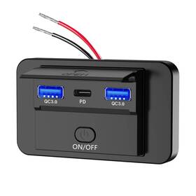 Haoquoou 739437258394 12v Usb Socket Panel Wall Mounted Pd 3.0 30w And Qc 18w Black