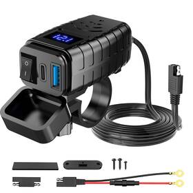 Haoquoou 781545533955 Motorcycle Phone Chargerdual Usb C Pd And Quick Charge 3.0 Charg